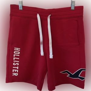 Hollister Men’s Fleece Jogger Shorts. Size Men’s S. Color Red.